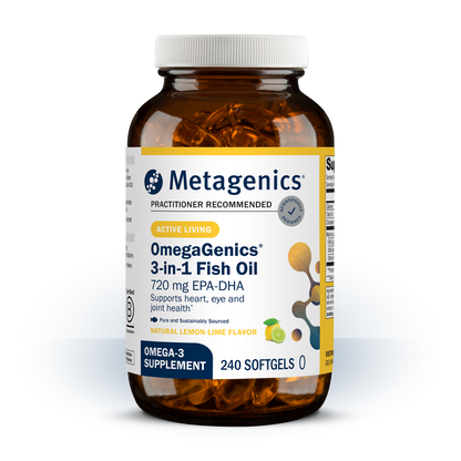 Metagenics OmegaGenics Fish Oil EPA-DHA 720 mg - High Potency Omega-3 Supplement* - Supports Heart, Joint, Brain & Immune Health* - Sustainably Sourced, Purity-Tested Fish Oil