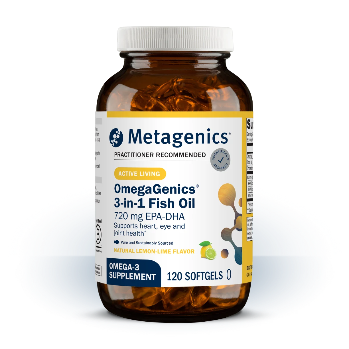 Metagenics OmegaGenics Fish Oil EPA-DHA 720 mg - High Potency Omega-3 Supplement* - Supports Heart, Joint, Brain & Immune Health* - Sustainably Sourced, Purity-Tested Fish Oil