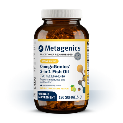 Metagenics OmegaGenics Fish Oil EPA-DHA 720 mg - High Potency Omega-3 Supplement* - Supports Heart, Joint, Brain & Immune Health* - Sustainably Sourced, Purity-Tested Fish Oil