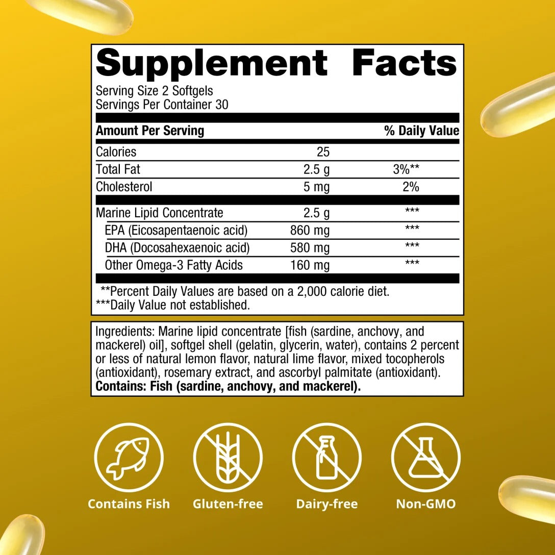 Metagenics OmegaGenics Fish Oil EPA-DHA 720 mg - High Potency Omega-3 Supplement* - Supports Heart, Joint, Brain & Immune Health* - Sustainably Sourced, Purity-Tested Fish Oil