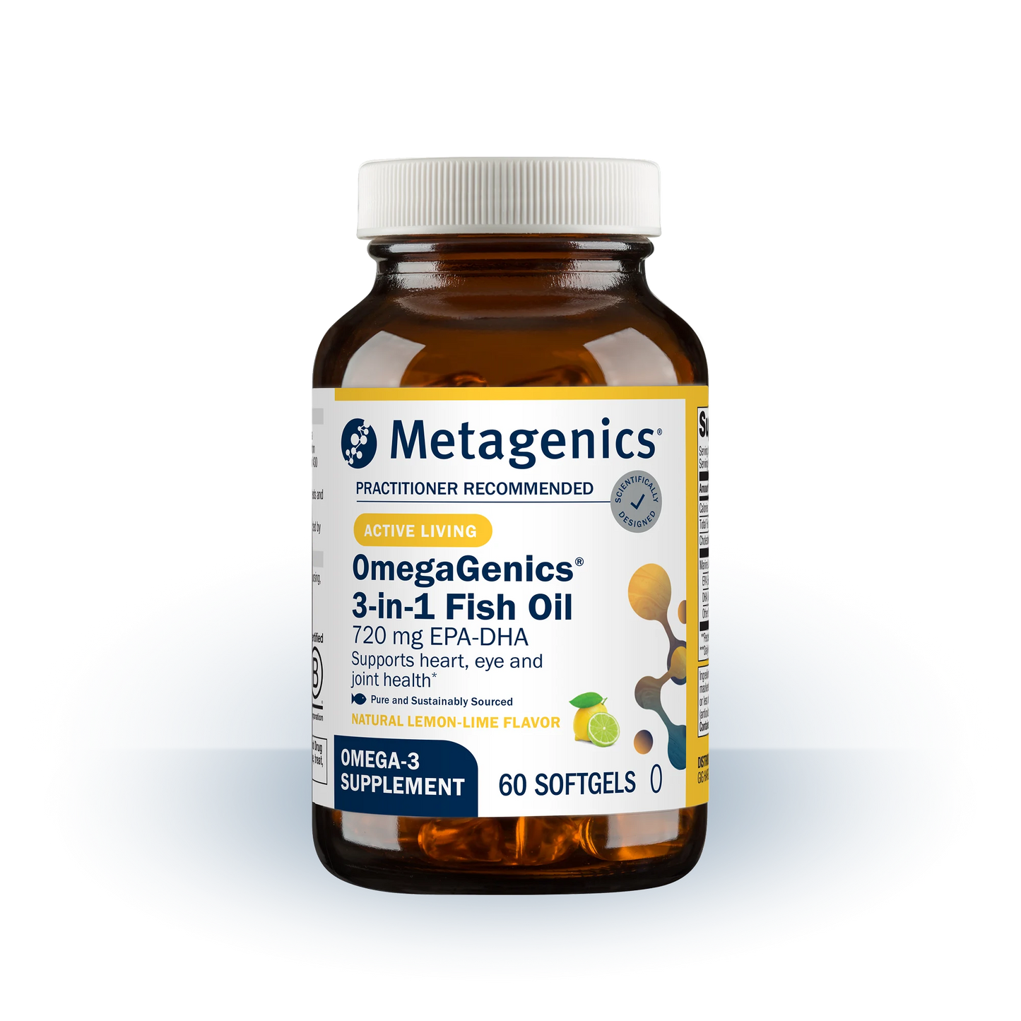 Metagenics OmegaGenics Fish Oil EPA-DHA 720 mg - High Potency Omega-3 Supplement* - Supports Heart, Joint, Brain & Immune Health* - Sustainably Sourced, Purity-Tested Fish Oil