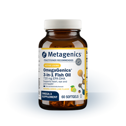 Metagenics OmegaGenics Fish Oil EPA-DHA 720 mg - High Potency Omega-3 Supplement* - Supports Heart, Joint, Brain & Immune Health* - Sustainably Sourced, Purity-Tested Fish Oil